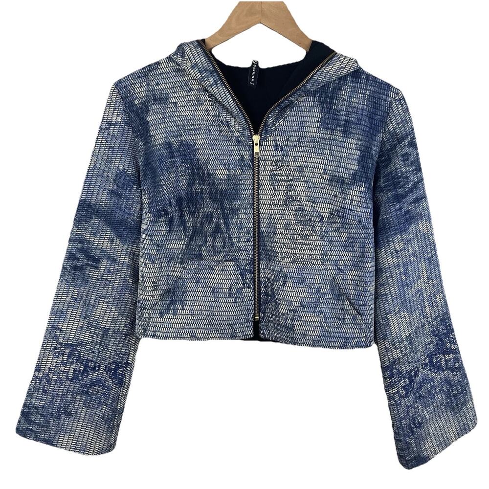 Garnish PDX Bell Sleeve Crop Hooded Jacket Womens XS Art To Wear